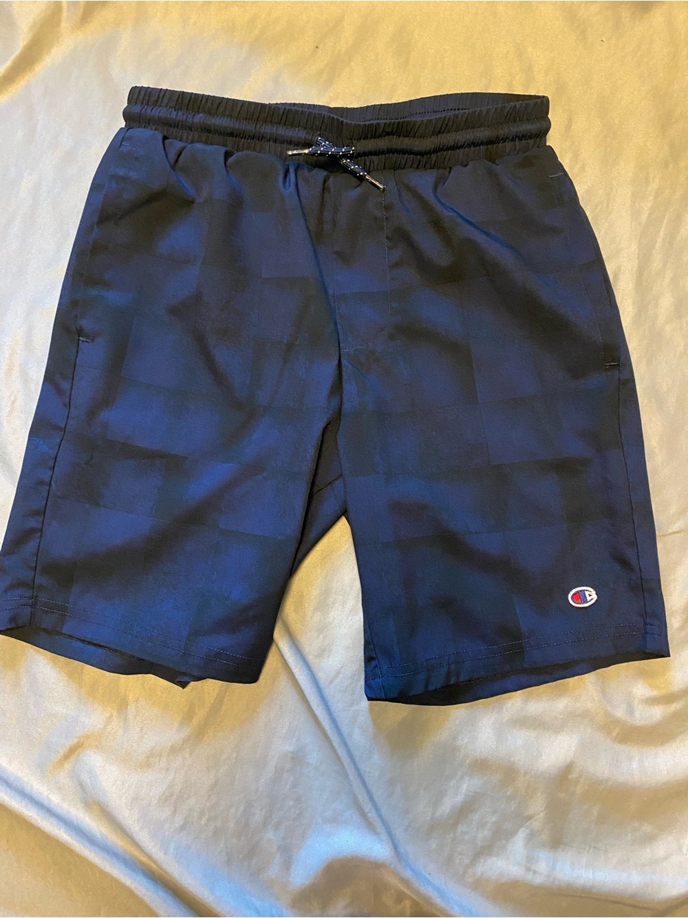 Champion kids Navy patterned Athletic Shorts with Elastic Waist